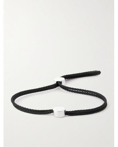 Alice Made This Dot Rhodium-plated And Cord Id Bracelet - Black
