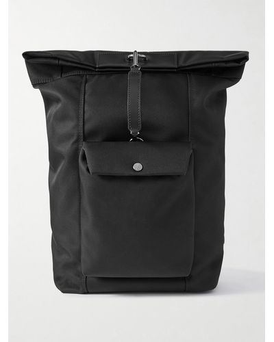 Mismo M/s Escape Leather-trimmed Ballistic Nylon Backpack - Black