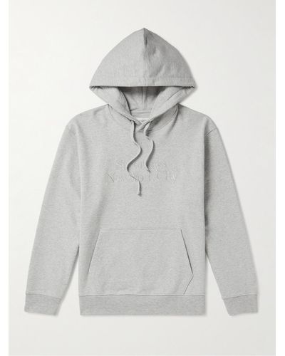 Saturdays NYC Ditch Miller Logo-embroidered Cotton-jersey Hoodie - Grey