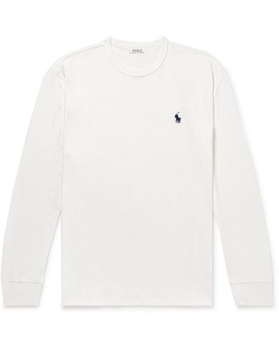 Polo Ralph Lauren Logo-embroidered Cotton-jersey T-shirt - White