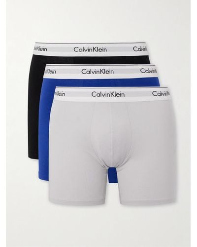 Calvin Klein Confezione da tre boxer in cotone stretch - Blu