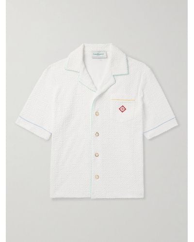 Casablanca Hemd aus Frottee aus einer Baumwollmischung mit Logomuster - Weiß