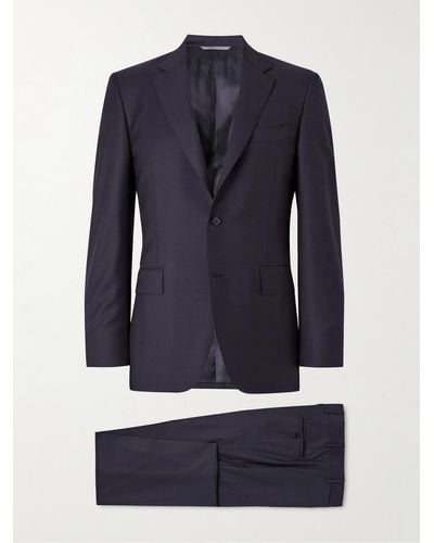 Canali Abito slim-fit in lana - Blu