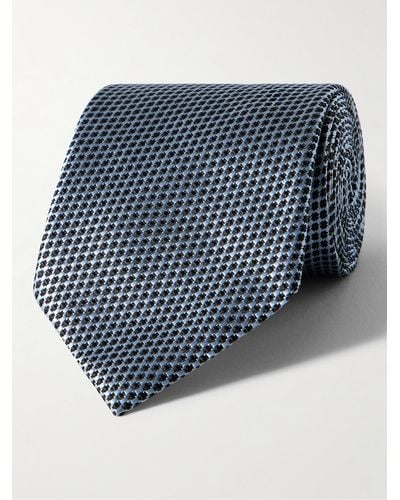 Tom Ford Cravatta in seta jacquard - Blu