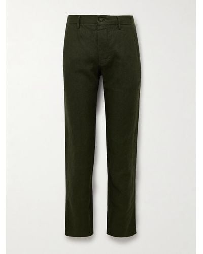 NN07 Theo 1454 Tapered Linen Trousers - Green
