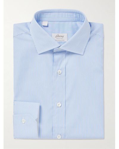 Brioni Striped Cotton Shirt - Blue