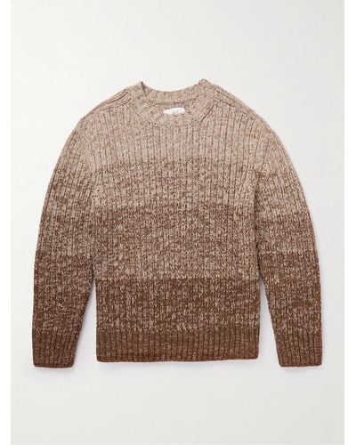MR P. Dégradé Crocheted Cashmere And Wool-blend Sweater - Brown