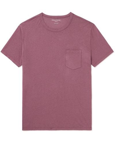 Officine Generale Slub Cotton-blend Jersey T-shirt - Purple