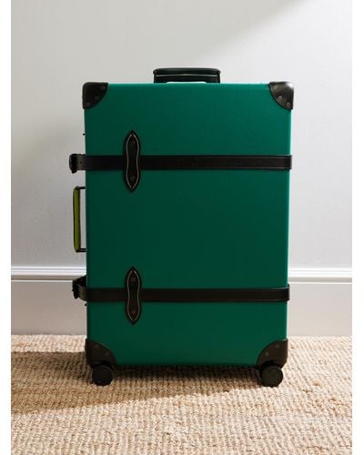 Globe-Trotter Aston Martin Formula 1 Leather-trimmed Large Check-in Suitcase - Green