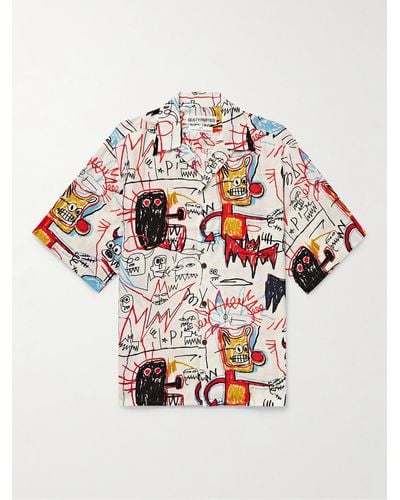 Wacko Maria Jean Michel Basquiat Convertible-collar Printed Woven Shirt - White