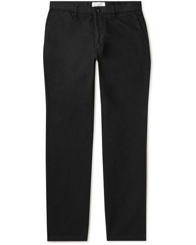 MR P. Cotton And Linen-blend Twill Chinos - Black