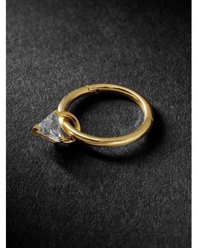 Maria Tash Triangle 8mm 18-karat Gold Diamond Single Hoop Earring - Black