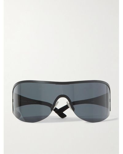 Acne Studios Auggi Sonnenbrille mit durchgehendem D-Rahmen aus Edelstahl - Grau