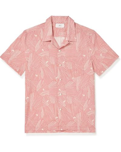 MR P. Convertible-collar Printed Organic Cotton Shirt - Pink