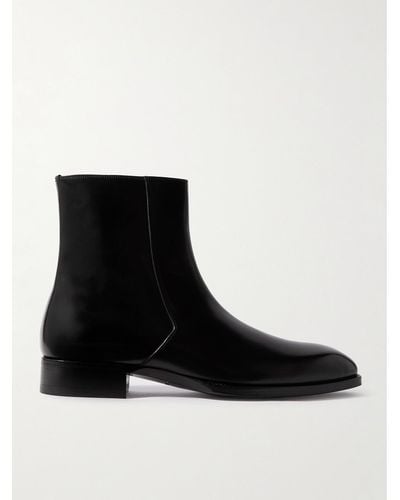 Tom Ford Elkan Leather Chelsea Boots - Black