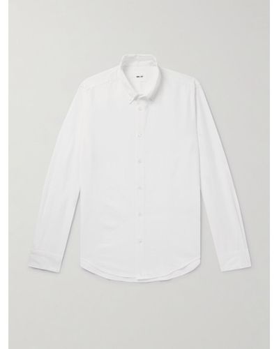 NN07 Arne 5725 Button-down Collar Organic Cotton Oxford Shirt - White