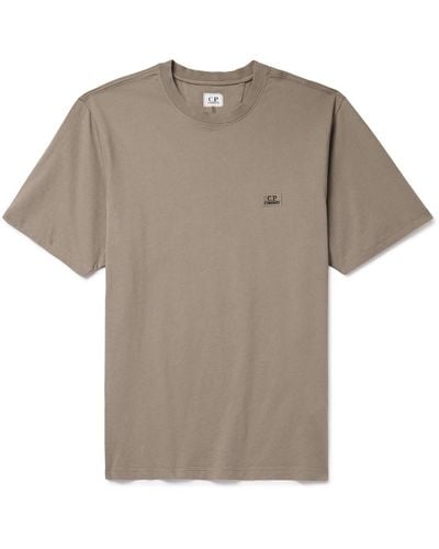 C.P. Company Logo-embroidered Cotton-jersey T-shirt - Gray