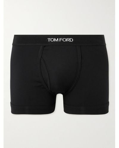 Tom Ford Stretch-cotton And Modal-blend Boxer Briefs - Black