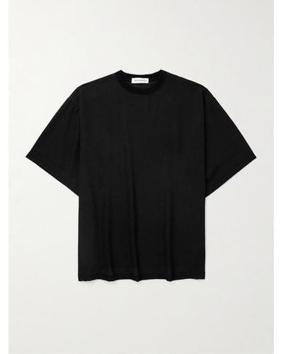 Frankie Shop Eliott T-Shirt aus strukturiertem Stretch-Jersey - Schwarz