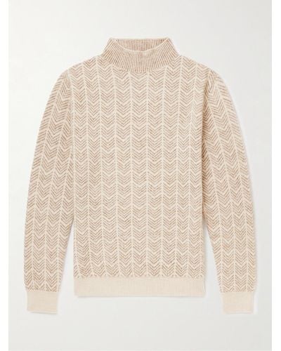 MR P. Virgin Wool-blend Rollneck Sweater - Natural
