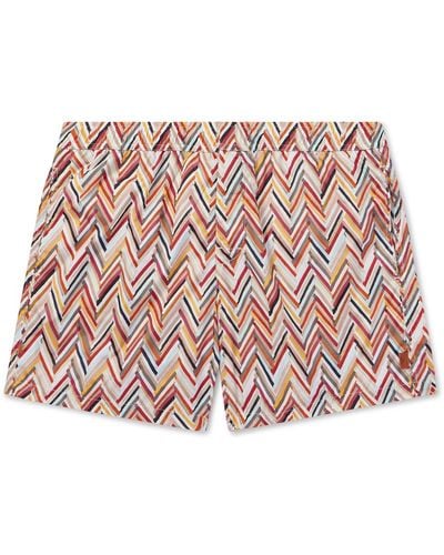 Missoni Straight-leg Mid-length Printed Swim Shorts - Pink
