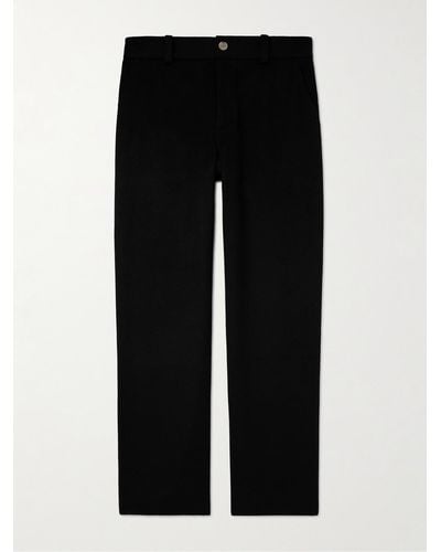 The Elder Statesman Straight-leg Wool And Cashmere-blend Trousers - Black