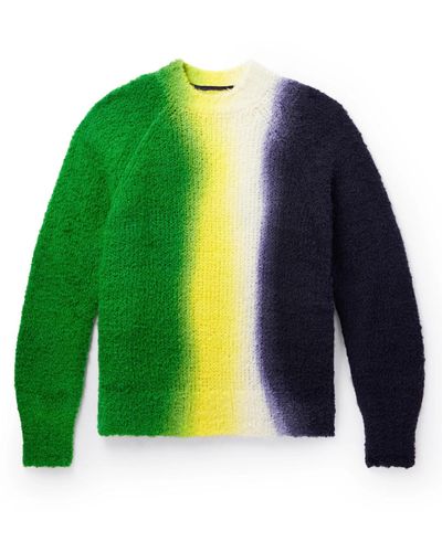 Sacai Tie-dyed Wool-blend Sweater - Green