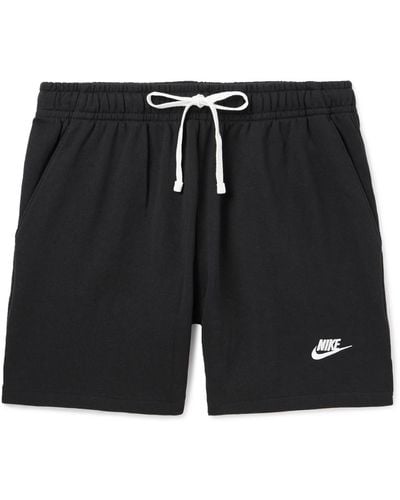 Nike Flow Straight-leg Cotton-terry Shorts - Black