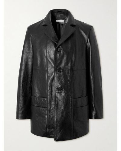 Enfants Riches Deprimes Go To Dallas And Take A Left Distressed Panelled Leather Jacket - Black