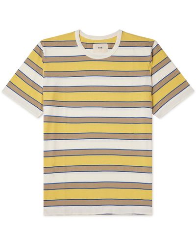 Folk Striped Cotton-jersey T-shirt - Yellow