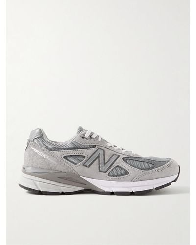 New Balance Sneakers in mesh e camoscio 990v4 - Grigio