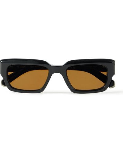 Mr. Leight Maverick S Rectangular-frame Acetate And Gunmetal-tone Sunglasses - Black