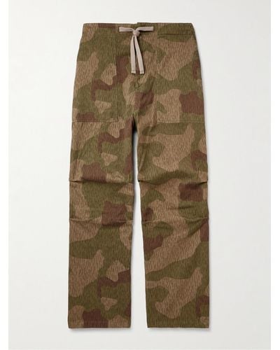 Moncler Genius Palm Angels Pantaloni a gamba larga in gabardine di cotone con stampa camouflage - Verde