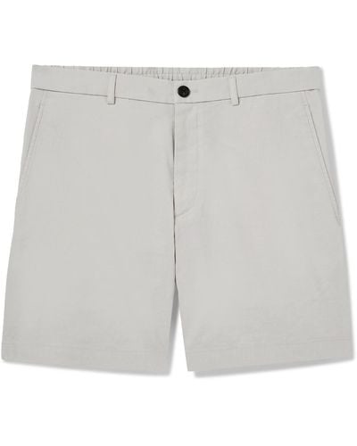 Theory Curtis 7" Straight-leg Good Linen Shorts - Gray