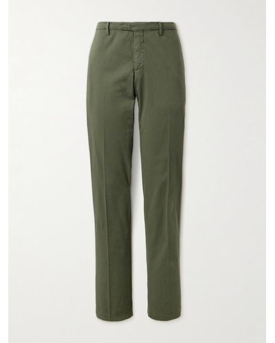 Boglioli Straight-leg Cotton-blend Twill Trousers - Green