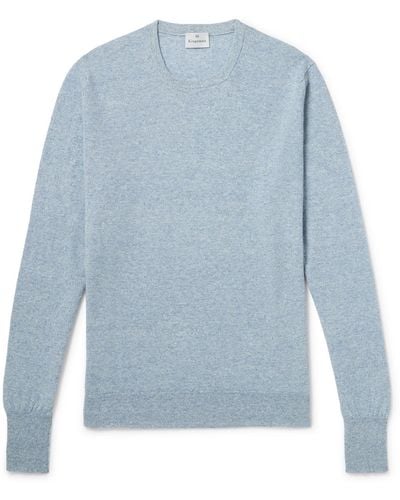 Kingsman Cashmere And Linen-blend Sweater - Blue