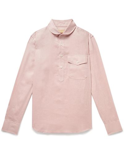 Yuri & Yuri Penny-collar Linen Shirt - Pink