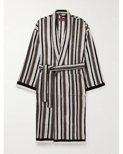 Missoni Craig Striped Cotton-terry Jacquard Robe - Black