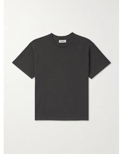 CHERRY LA T-Shirt aus Baumwoll-Jersey mit Stickerei in Stückfärbung - Schwarz