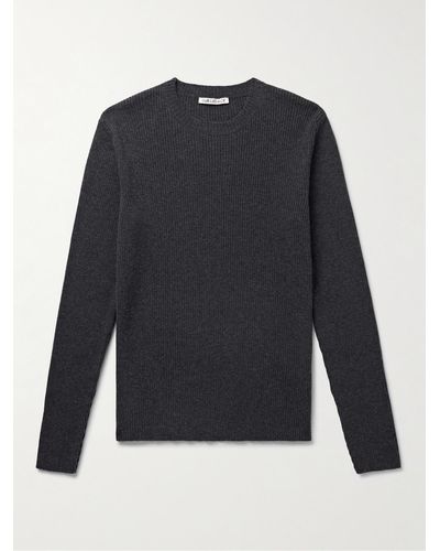 Our Legacy Slim-fit Ribbed Merino Wool Sweater - Blue