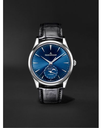 Jaeger-lecoultre Master Ultra Thin Moon Automatic 39mm Stainless Steel And Alligator Watch - Black