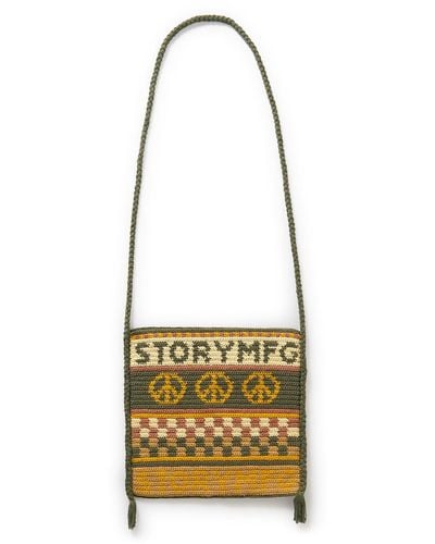 STORY mfg. Crocheted Organic Cotton Messenger Bag - Metallic