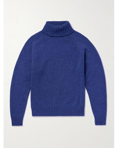 Umit Benan Cashmere Rollneck Sweater - Blue