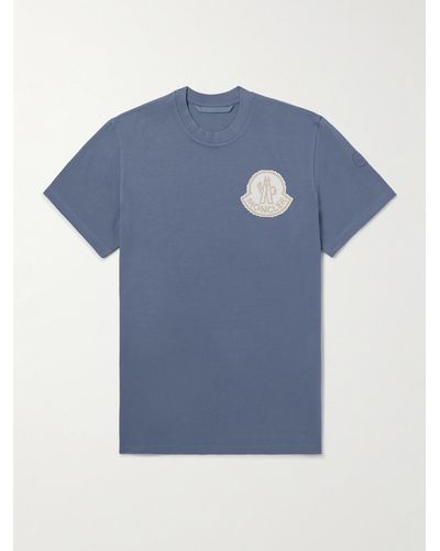 Moncler Logo-appliquéd Cotton-jersey T-shirt - Blue