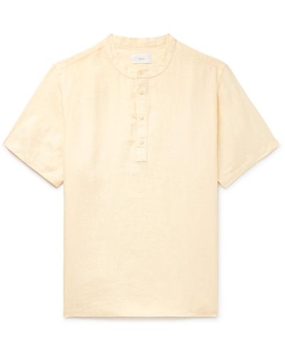 Onia Linen Grandad-collar Shirt - Natural