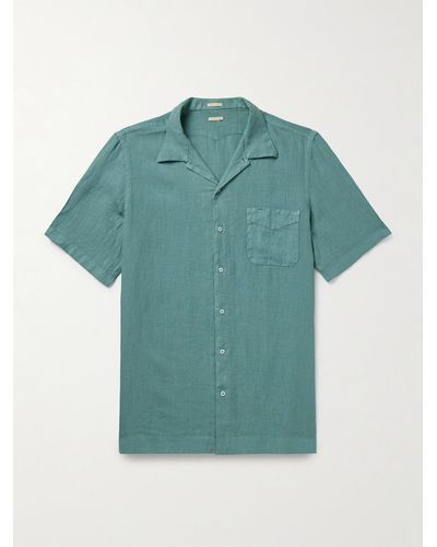 Massimo Alba Venice Convertible-collar Cotton Shirt - Green