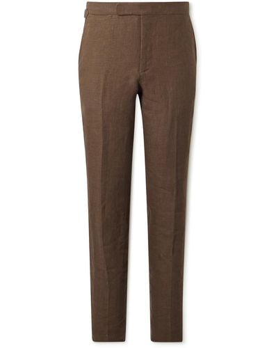 Polo Ralph Lauren Straight-leg Linen Suit Pants - Brown