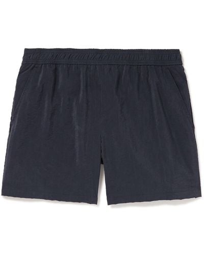 SSAM Straight-leg Silk-blend Shorts - Blue