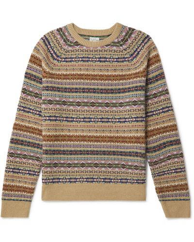 J.Crew Chapman Fair Isle Wool-blend Sweater - Brown