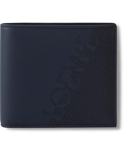 Loewe Logo-detailed Leather Billfold Wallet - Blue